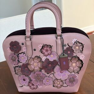 Coach Pink and Purple Floral Satchel